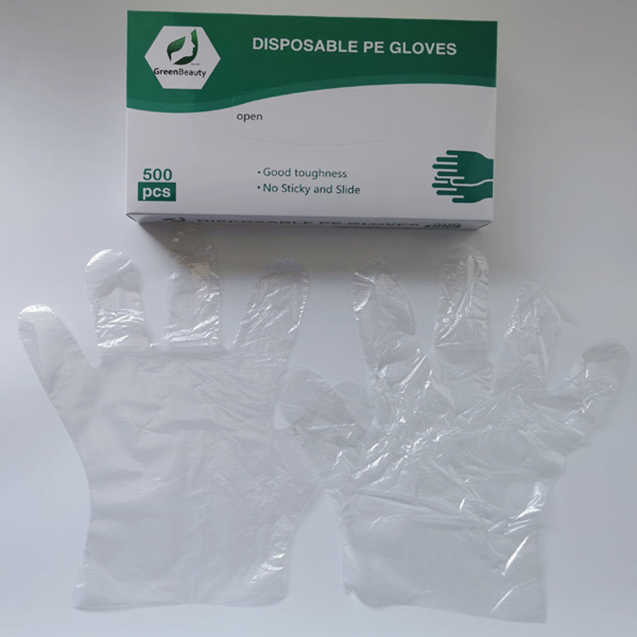 GreenBeauty Plastic Disposable Gloves - Box / 500 pcs