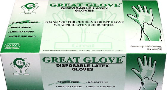Great Latex Gloves, Powder Free Exam Gloves - X-small - Case of 10